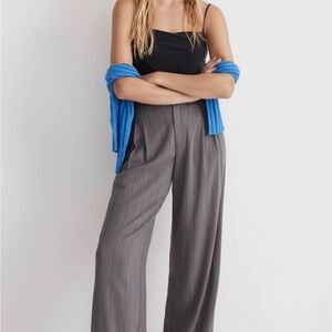 Madewell Gray Wide Leg Pants with High Waist and Relaxed Fit